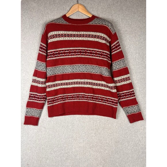 VTG 90s Old Navy Men's Large Long Sleeve  Christmas Sweater Wool Made Hong Kong - Picture 1 of 7